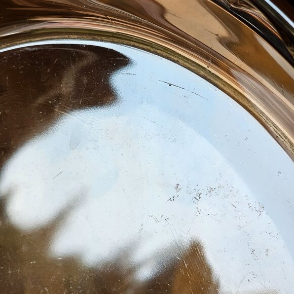 Pyrex Visions Amber Glass Fluted Pie Pan #229 crimped brown deep dish plate 10" - Picture 9 of 12